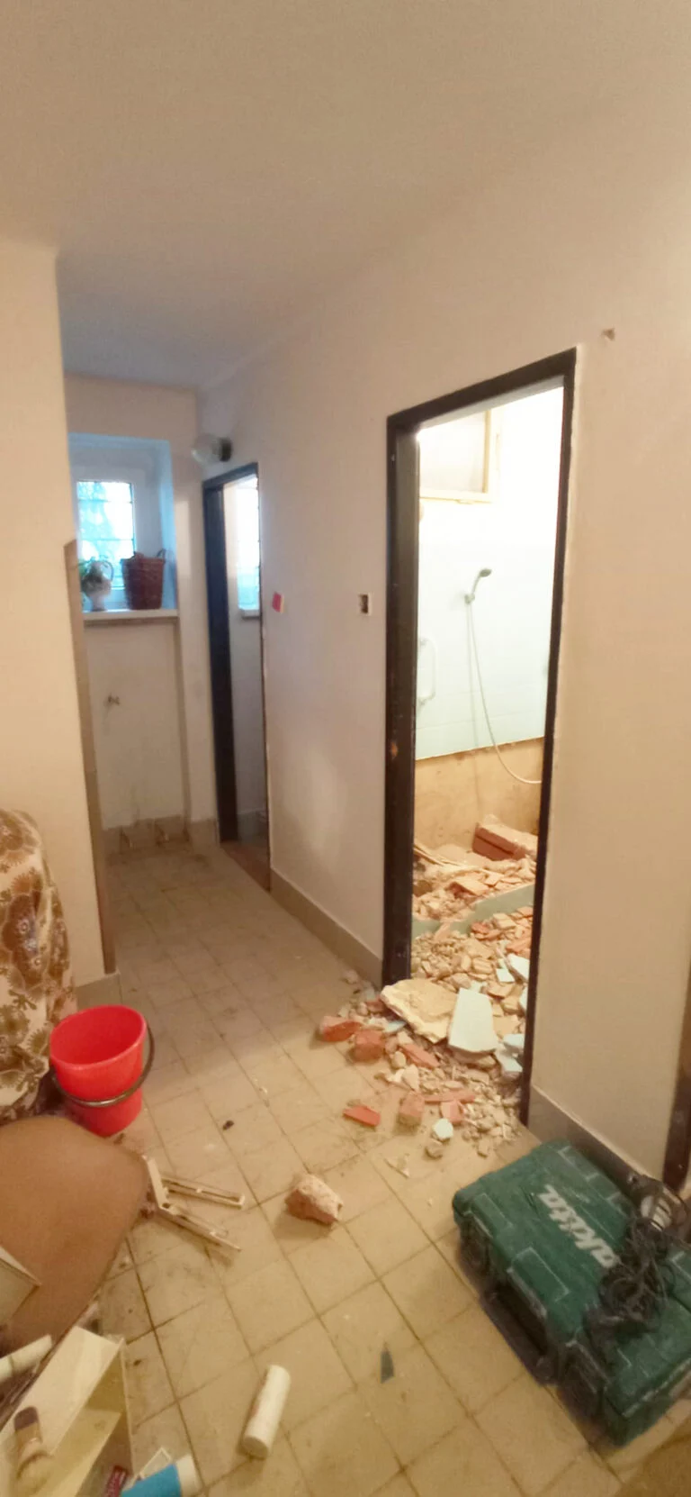 Byt během rekonstrukce podlah a interiéru